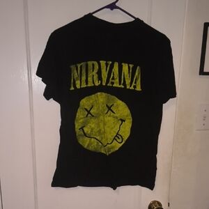 NIRVANA | Black Tee with Iconic Yellow Logo